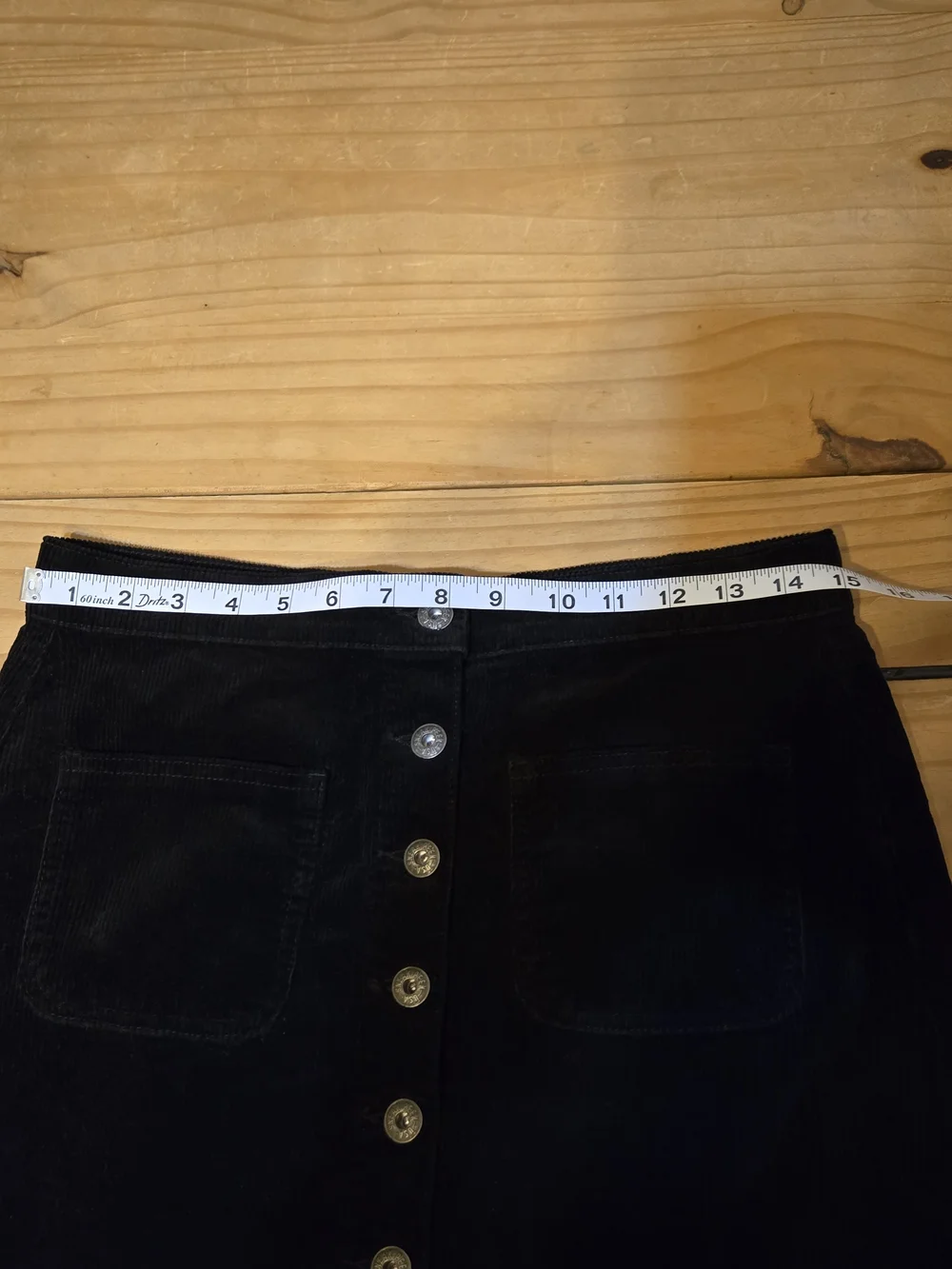 Sneak Peek Black Corduroy Button-Front Mini Skirt